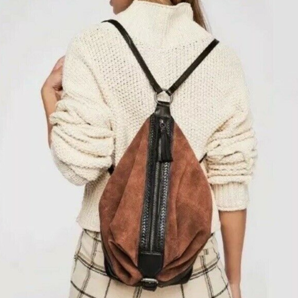 NEW Free People Serena Slouchy Suede Backpack Bag Z575
